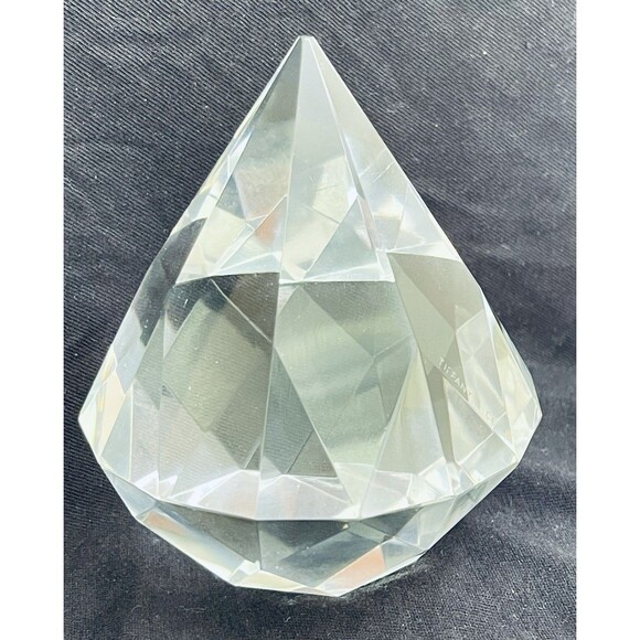 Tiffany & Co. Crystal Diamond Shape Paperweight Signed – Clear Glass – 4”  Read - Picture 5 of 12